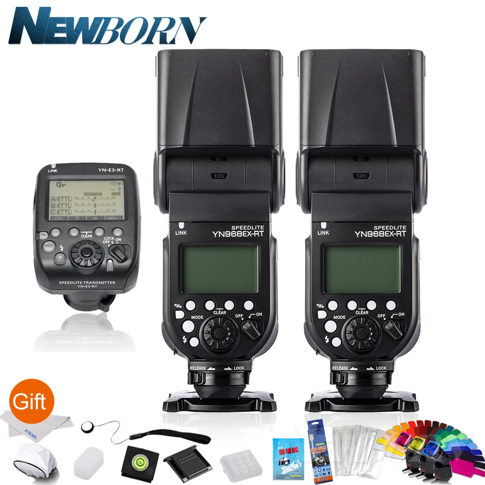 2 * Yongnuo YN 968EX RT HSS E TTL Беспроводная вспышка Speedlite + E3 для камеры Canon 600EX 5Ds R 1D X Mark II 6D|flash