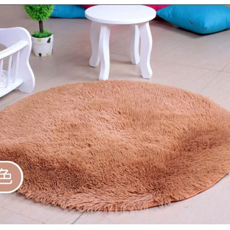 Продажа плюшевый лохматый мягкий круглый ковер нескользящий водопоглощающий