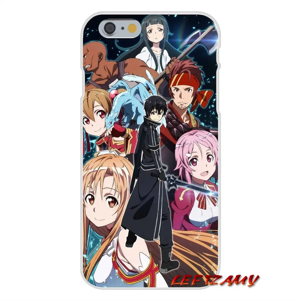 Для iPhone X XR XS MAX 4 4s 5 5S 5C SE 6 S 7 8 Plus Sword Art онлайн Японские Аниме аксессуары чехлы для