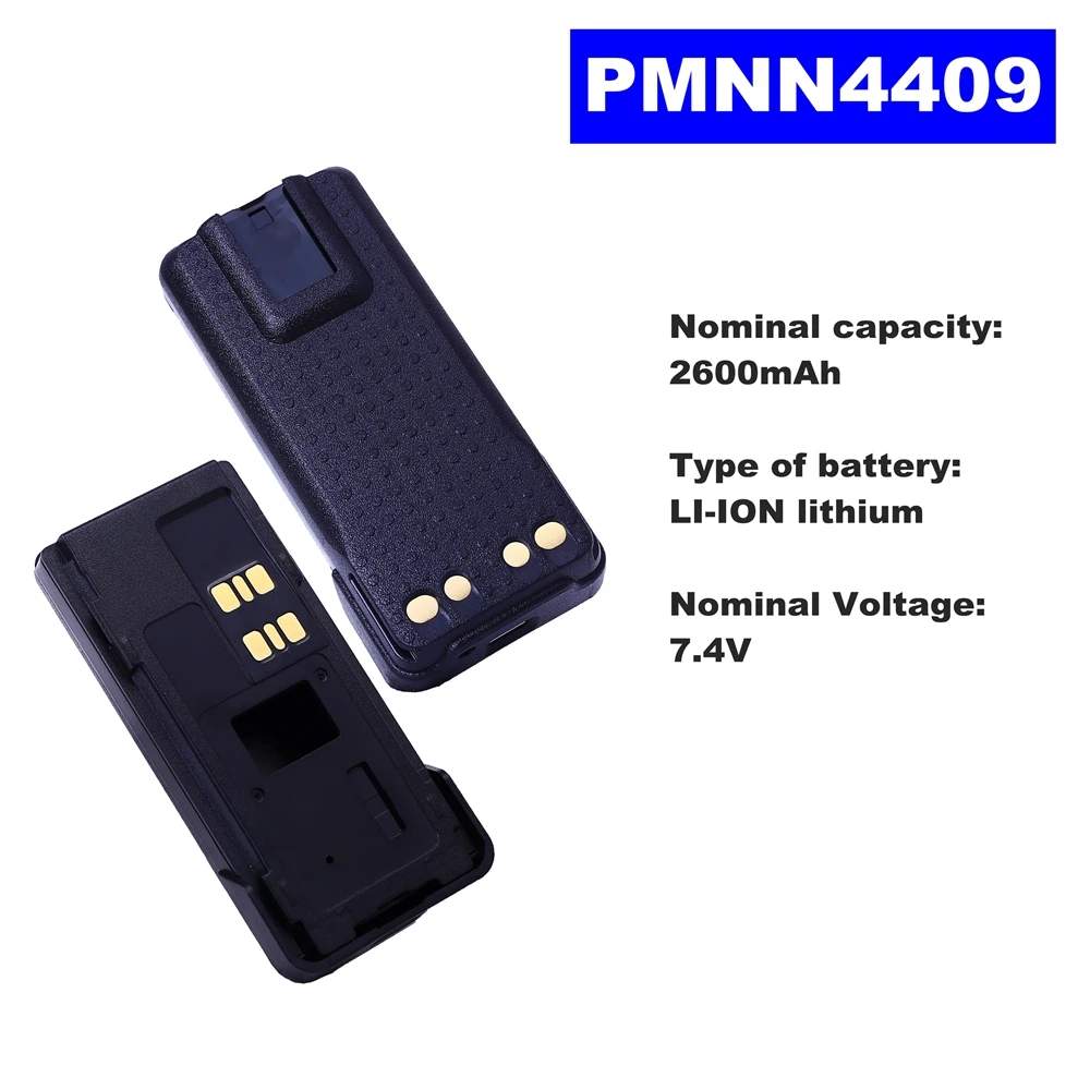 7.4V 2600mAh LI-ION Radio Battery PMNN4409 For Motorola Walkie Talkie P8608/8660 DP4601/4801 XPR3300/3500/7500 Two Way Radio