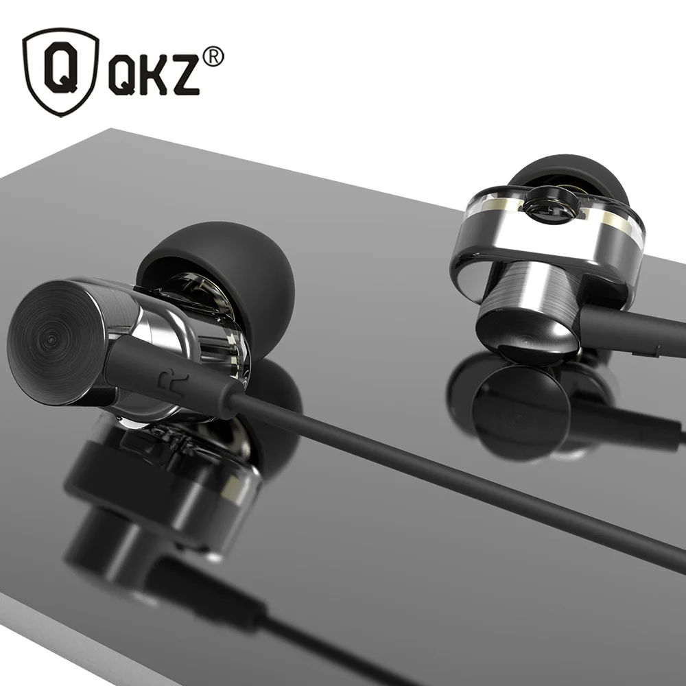 QKZ DM8 наушники спортивные мини двойной драйвер Extra Bass Turbo широкий Sound gaming headset mp3 DJ