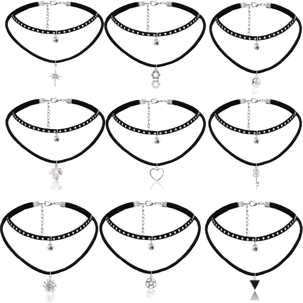 Новая многослойная velvet choker ожерелье два слоя black для женщин моде воротник
