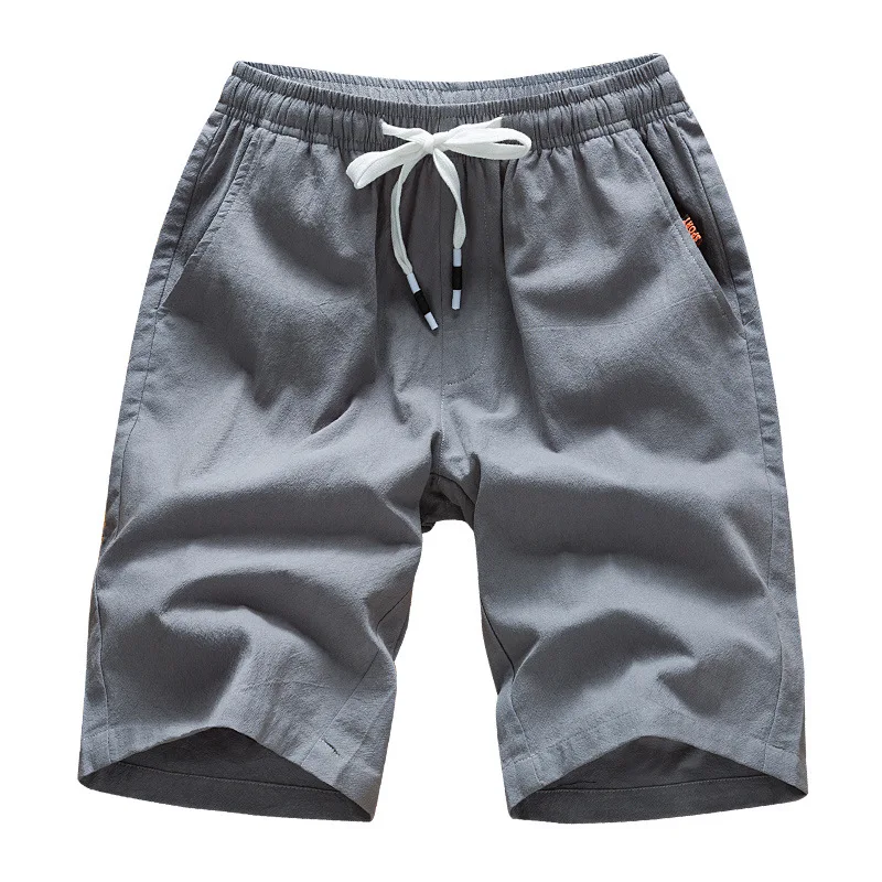 Мужские хлопковые шорты NIANJEEP свободные повседневные с завязками на талии черные