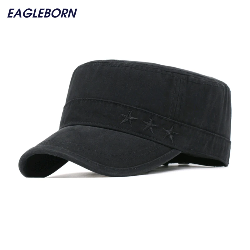 2018 Новый 100% хлопок Военные Шляпы Шапки плоская крыша шляпы Для мужчин изысканной