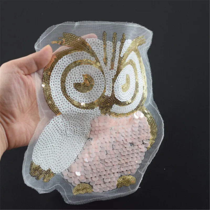 Clothing Women Shirt Top Diy Large Patch Owl birds Sequins deal with it T-shirt girls Patches for clothes Stickers Strange thing | Дом и сад