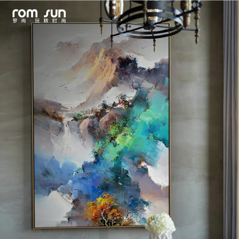 

New Chinese Style Colorful Clouds Landscap Canvas Painting Wall Art Pictures For Living Room Study Home Decor Posters And Prints
