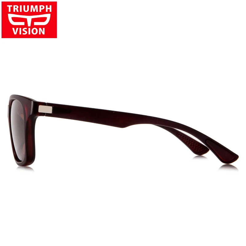 Мужские квадратные солнцезащитные очки TRIUMPH VISION коричневые поляризационные для