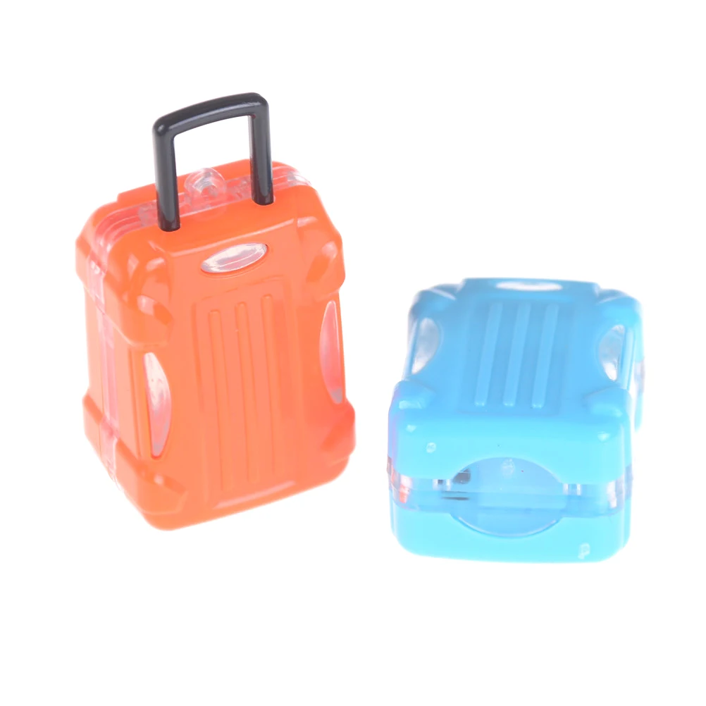 

Cute Plastic Rolling Suitcase Outgoing Accessories doll house Decor Girl Gift Luggage Box For Doll Travel Dolls