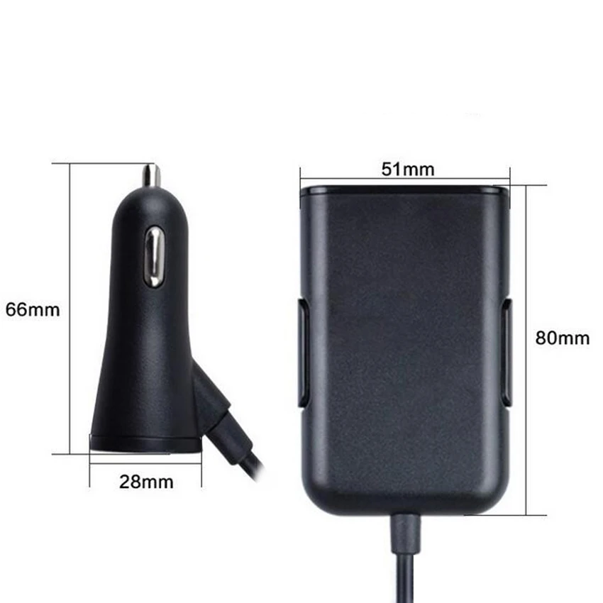 9.6A Max 4 порта USB Автомобильное зарядное устройство с расширяющимся