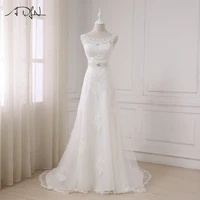 adln scoop lace wedding dresses with rhinestones vestido branco custom made beaded plus size a line bridal gown robe de mariage