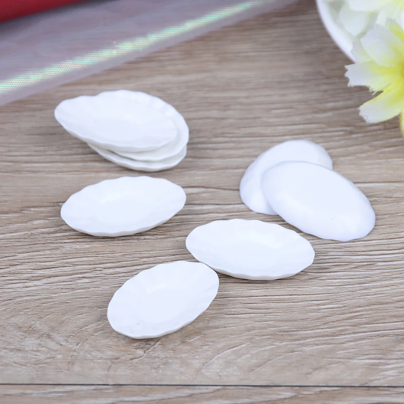 

8pcs Food Dishes Tableware Miniature Doll House Accessories Dollhouse Trays Plates Doll Kitchen Toys