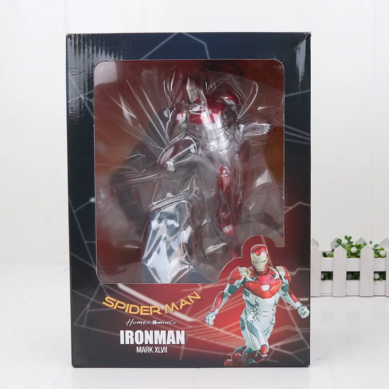 ironman in box 22-27 см Мстители эндгейм Железный человек Человек-паук Капитан Карол Дэнверс статуя ко железная Студия ПВХ Фигурки игрушки куклы - Цвет: ironman in box