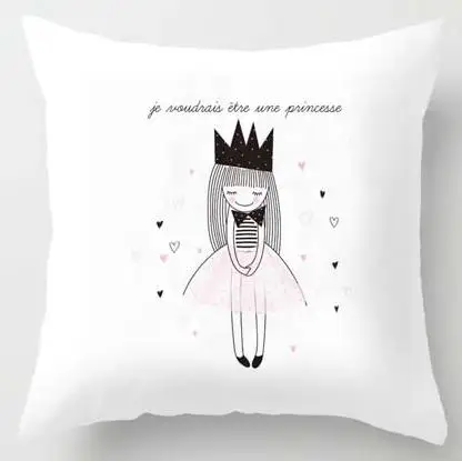Главная Nordic Стиль Дети украшения розовые подушки Kawaii мультфильм животных Олень Медведь Кролик простой Единорог Детские Подушка для стула - Цвет: A3