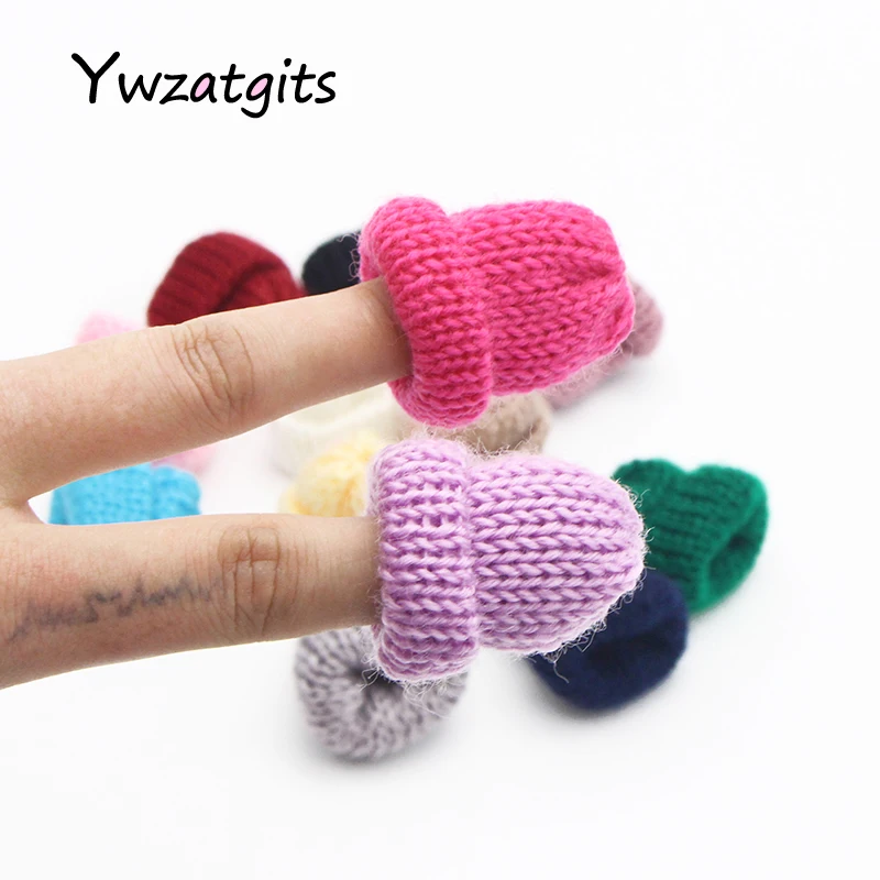Ywzatgits 10 шт. 3,5 см Смешанная шерстяная пряжа мини Кепка головной убор одежды куклы Рождество ремесло материалы для скрапбукинга YB1109