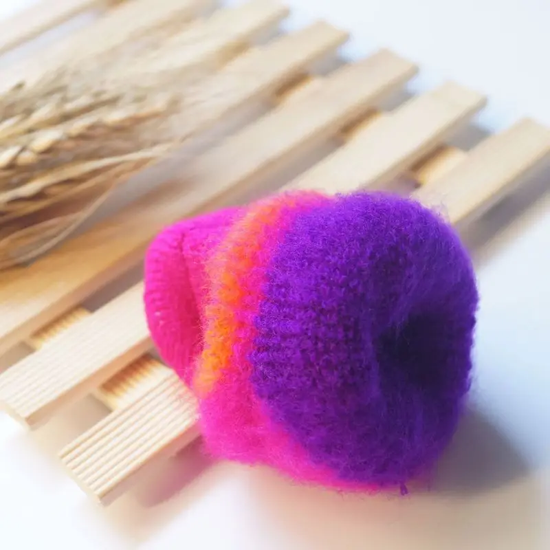 Теплые детские носки Разноцветные теплые зимние из плотного бархата с радугой