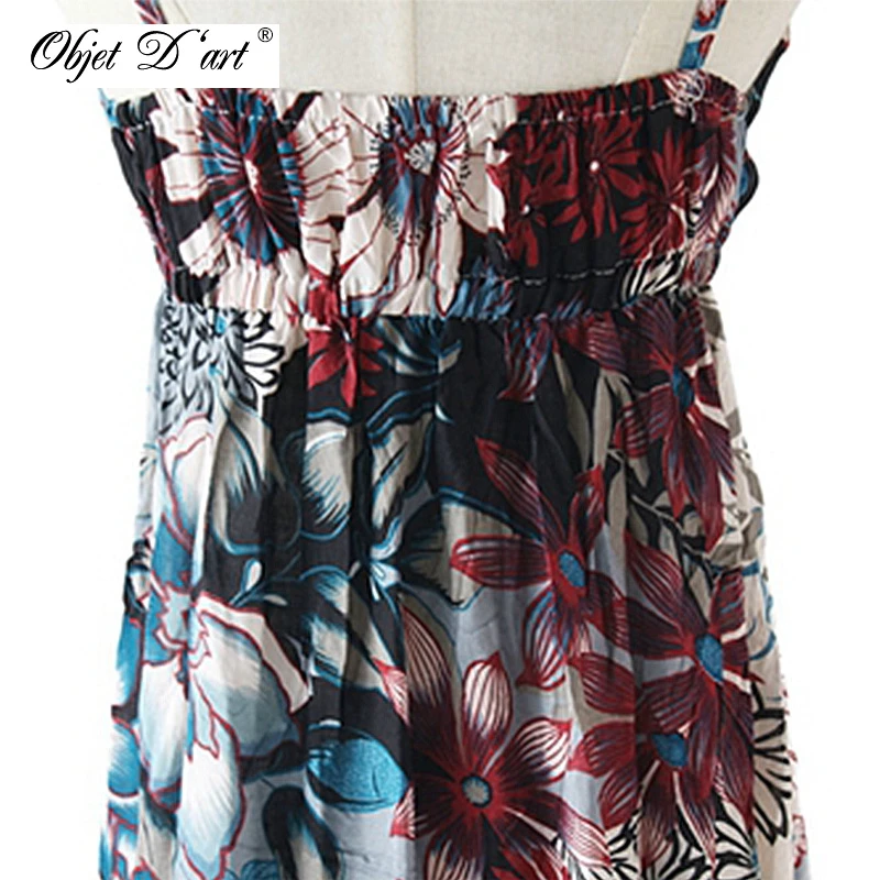 2015 летний стиль. Богемия пляжное платье со цветочками подтяжки . хлопоковая