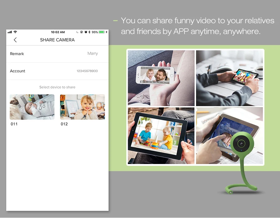 Digoo 2,1 мм DG-QB0 720P беспроводная wifi умная домашняя ip-камера монитор для малышей уход за детьми удобный Три цвета Мини Гибкий