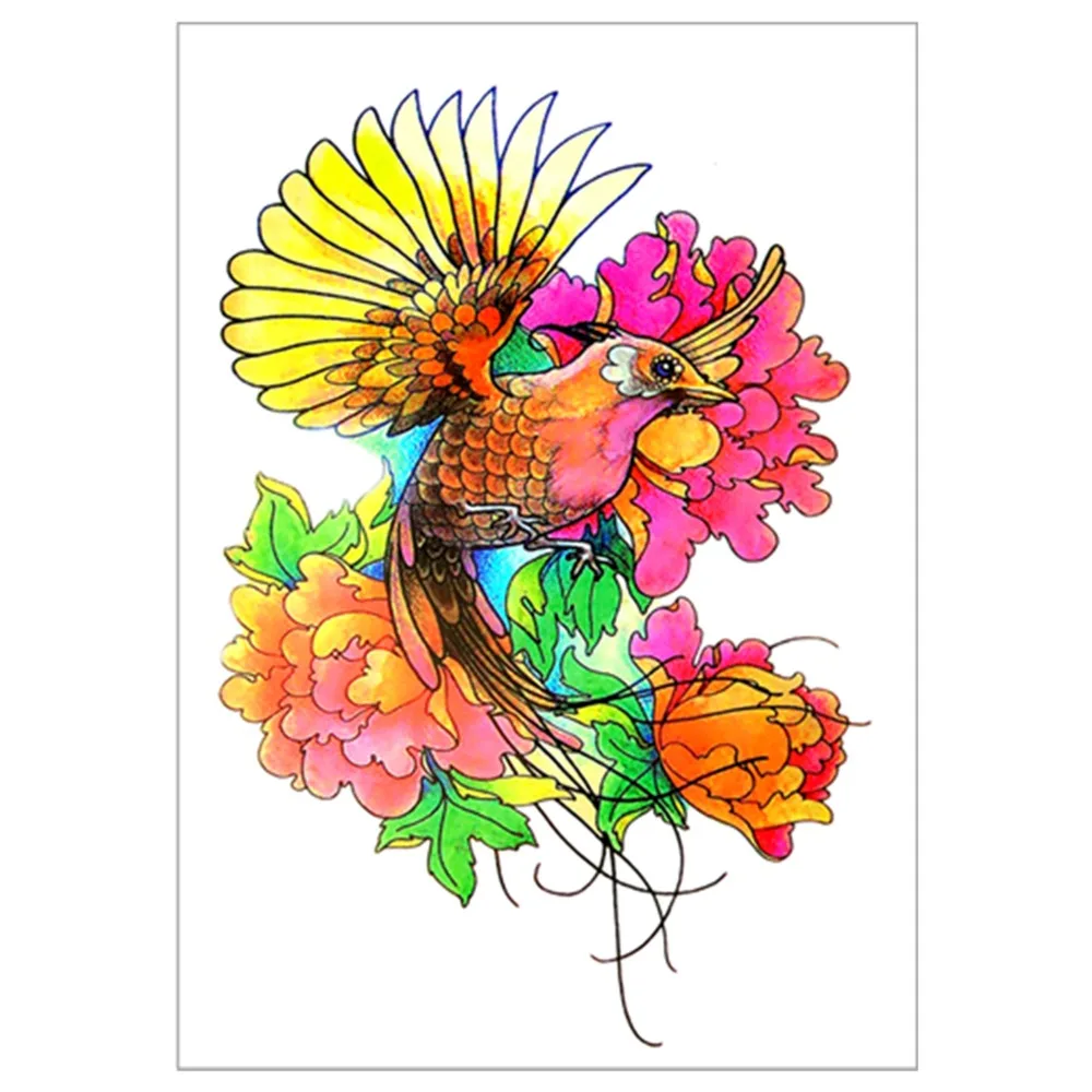 Временная тату-наклейка с Петушиными крыльями 12*20 см водостойкая хна-тату