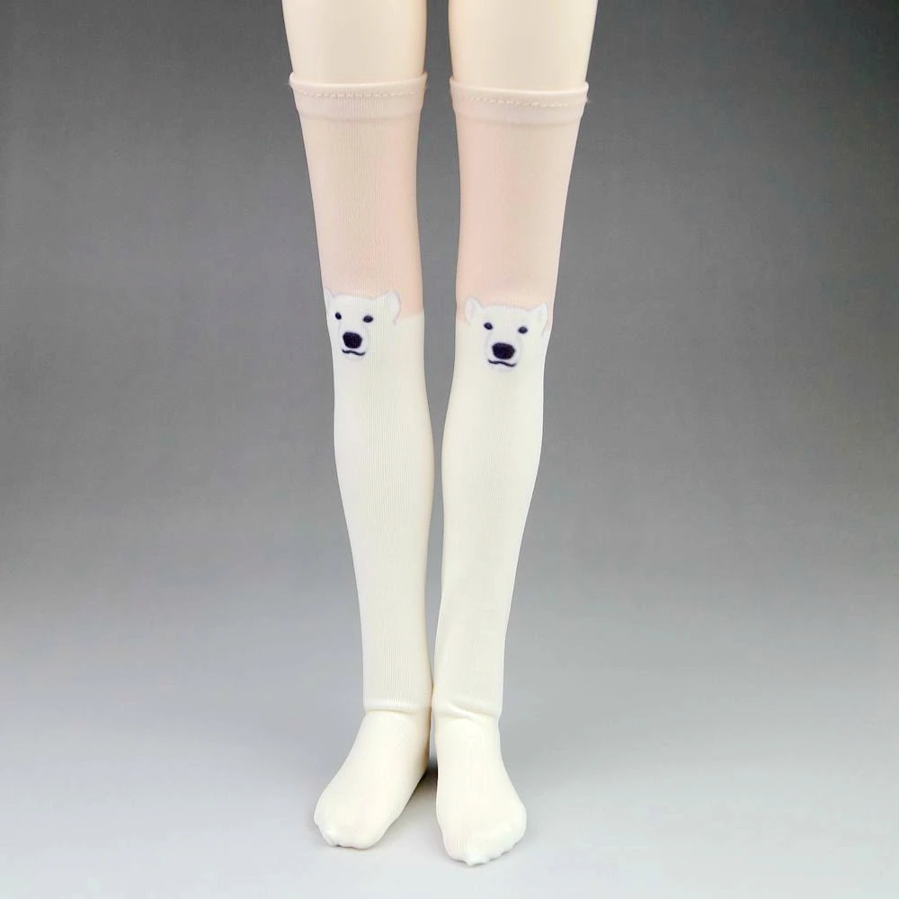 Медведь печати длинный Чулки для женщин Носки девочек пикантные 1/3 24 &quot60 см