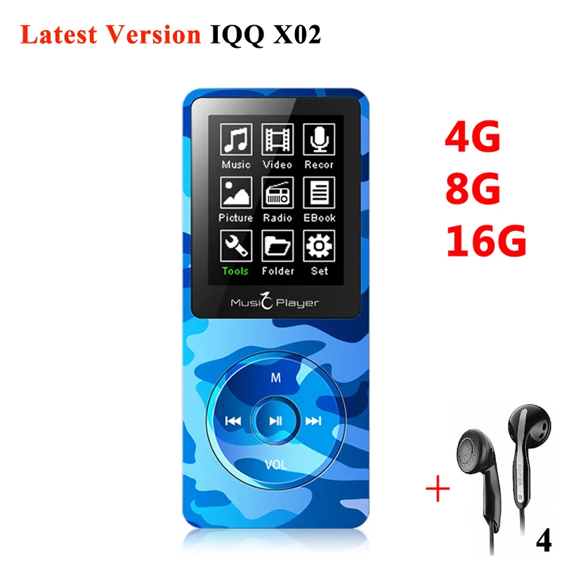 Мини MP3 плеер 16 ГБ со встроенным динамиком воспроизводитель mp3 hifi динамик IQQ X02 USB