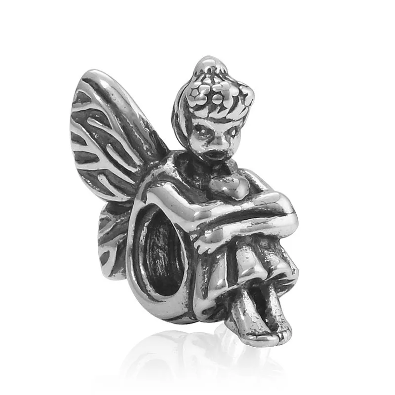 10 шт. антикварные подвески из серебра Цвет Лесной Феи бисера европейские крылья