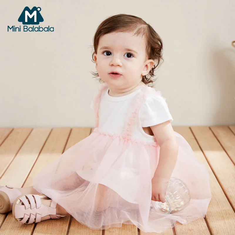 Хлопковое мини платье balabababy Новинка 2019 года летние тонкие платья с короткими