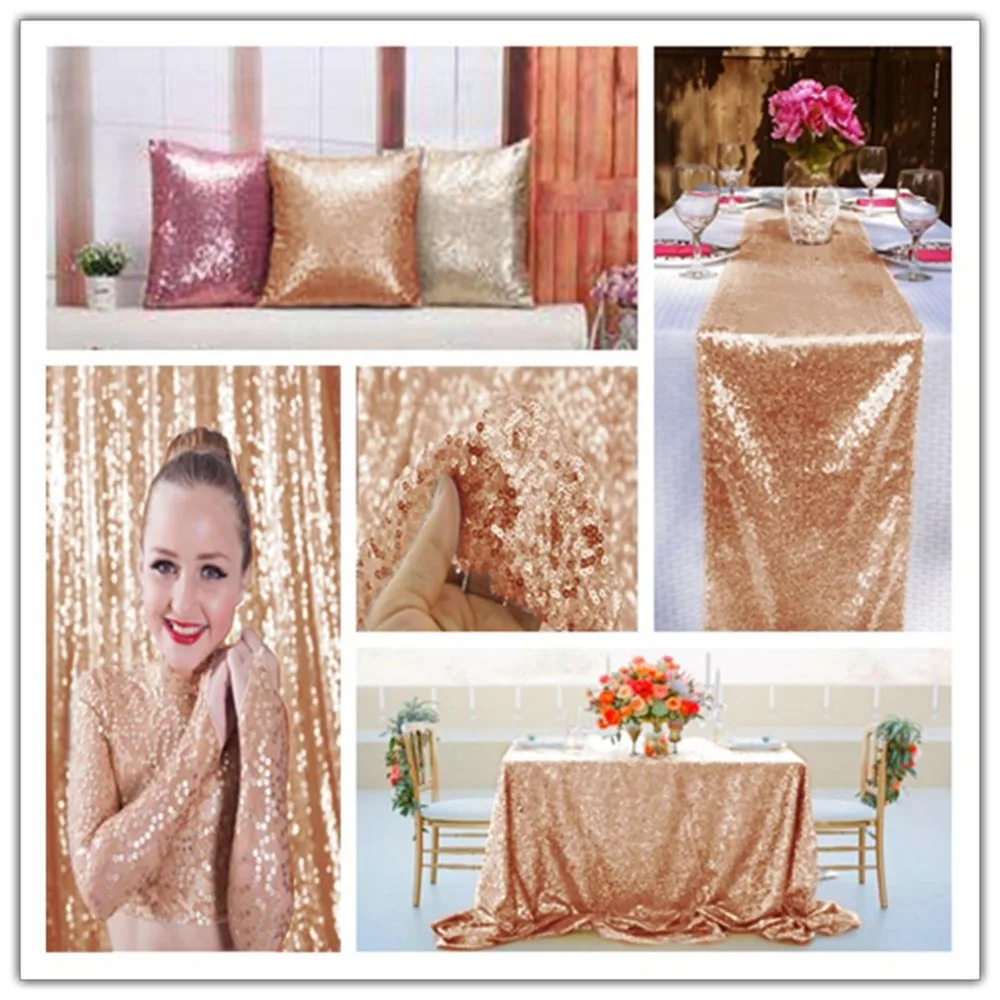 ShinyBeauty 12 футов 4 ярдов блесток ткани по двору для скатерти льна скатерть (розовое