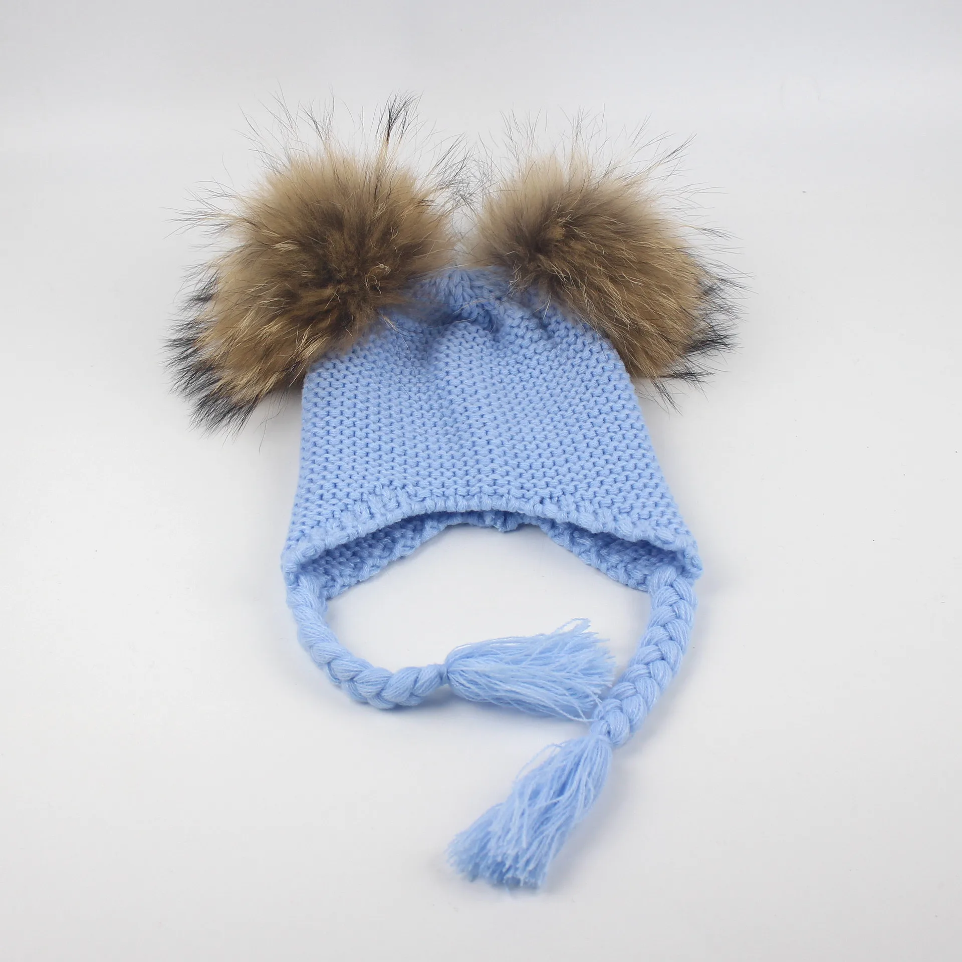 2021 Fashion photography props photo accessories Cap Kids baby boy warm winter children Hat nature fur knitted cap 1-8 year | Детская