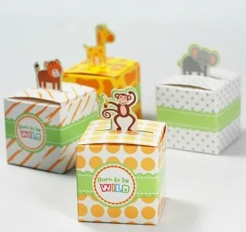 20 шт./лот милый слон/Жираф/тигр/обезьяна животные зоопарк конфетная коробка