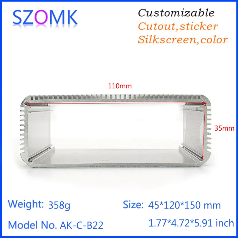 Алюминиевый корпус для электроники серебристый 1 шт./лот|custom aluminum enclosure|custom