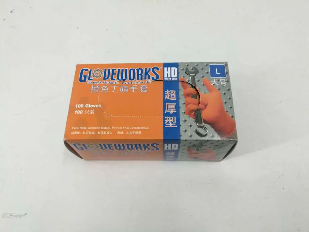 Orange 50PCS NBR латексные прочные одноразовые перчатки 10 или 50 шт мешок для еды Дома Чистящие противоскользящие Гольфы от Шанхайской фабрики - Цвет: Orange 50PCS