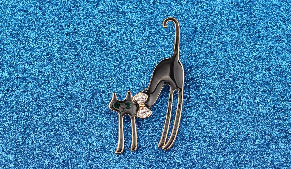 Bonsny Эмаль сплав кошка брошь котенок для женщин вечерние броши булавка Воротник Украшение для шарфа Новая мода ювелирные изделия аксессуары
