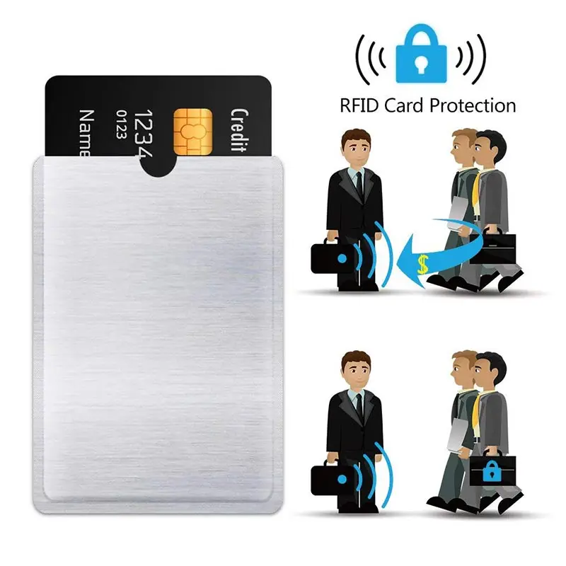 Портативный RFID блокирующий рукав Противоугонная визитница идентификационный