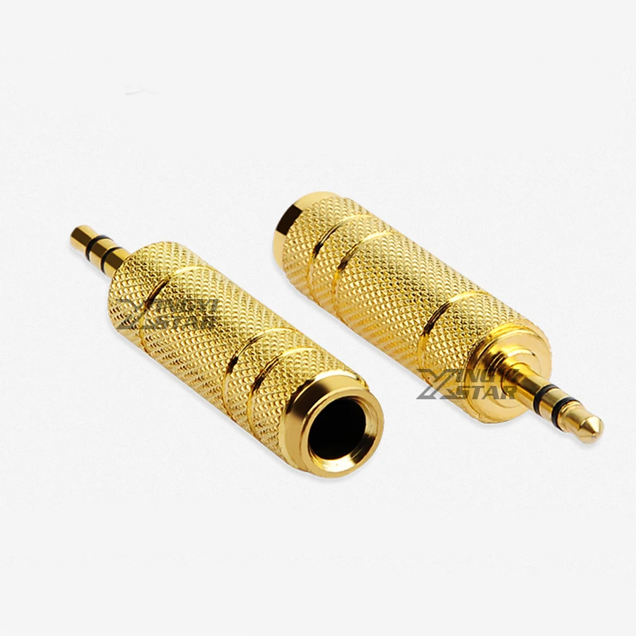 Золотистый проводной микрофон 3 шт. штекер 5 мм на гнездо 6 35 стереокабель