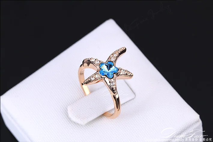 Морская звезда Блеск дизайнер кубического циркония вечерние кольца кольцо из