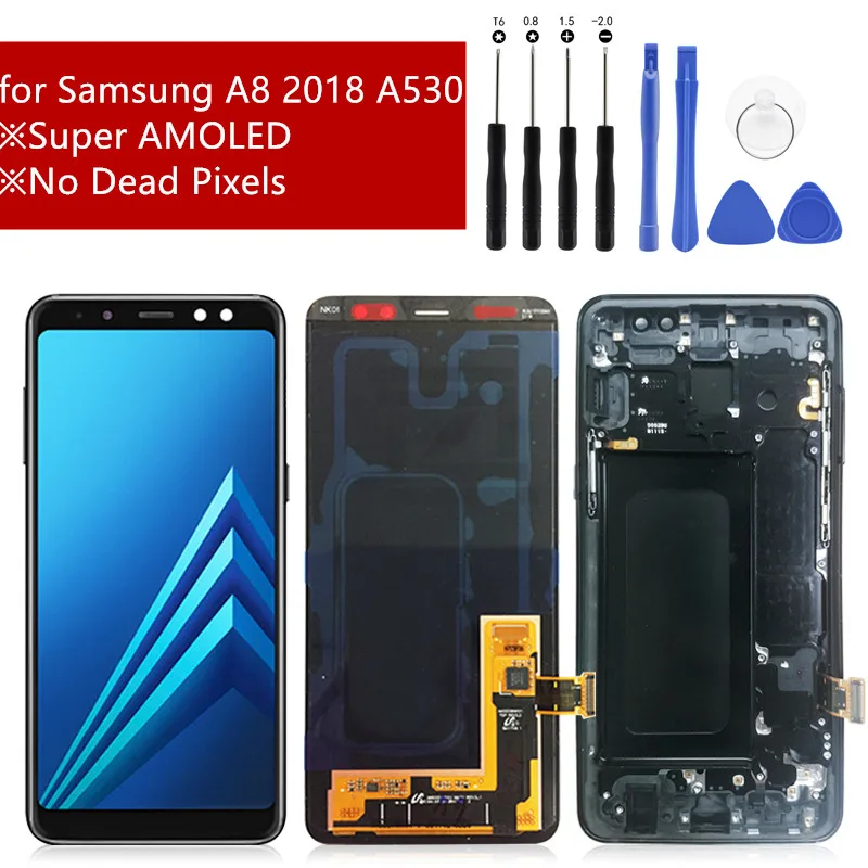 For Samsung Galaxy A8 2018 A530F LCD Display Touch Screen Digitizer Assembly LCD Display for Galaxy A8 2018 A530N Repair Parts