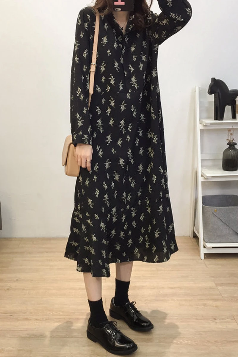 Повседневная одежда с длинным рукавом платье 2019 весеннее модное винтажное