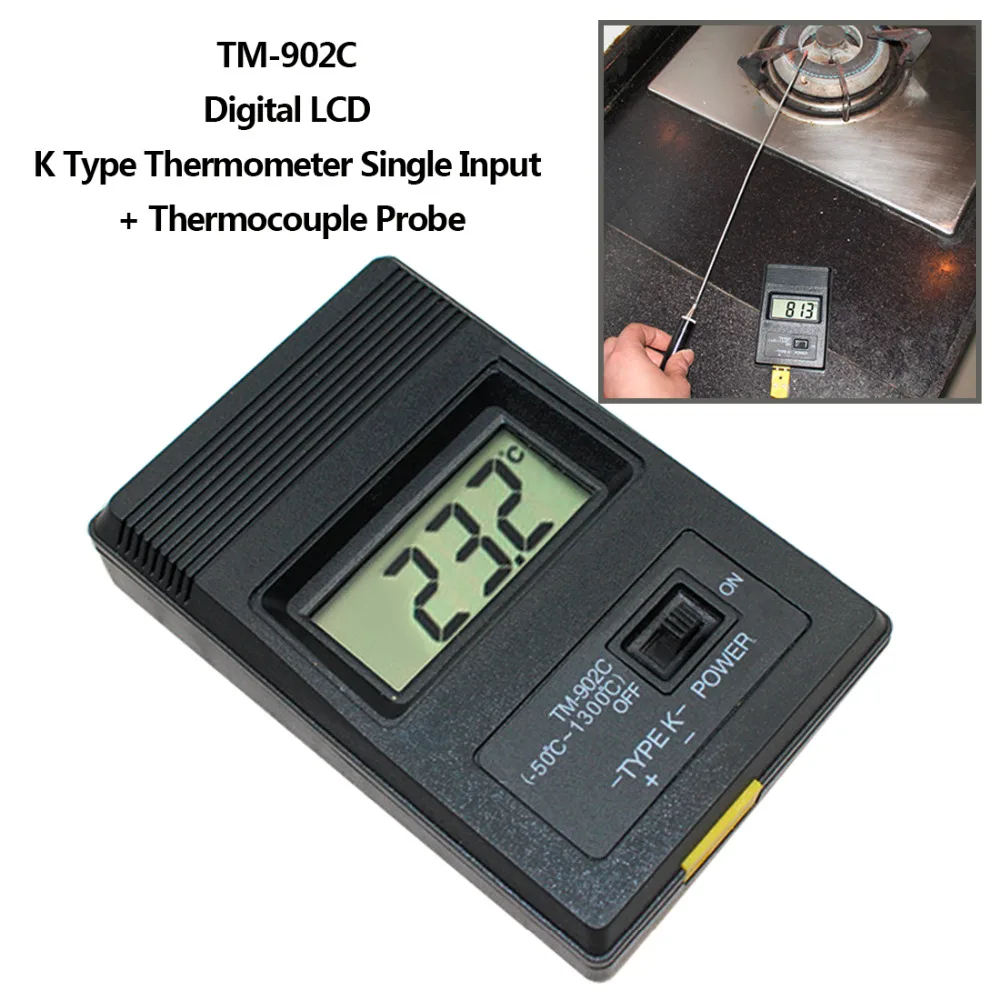 1 шт. TM 902C ( 50C для 1300C) Температура метр TM902C с цифровым к Тип регулятор температуры
