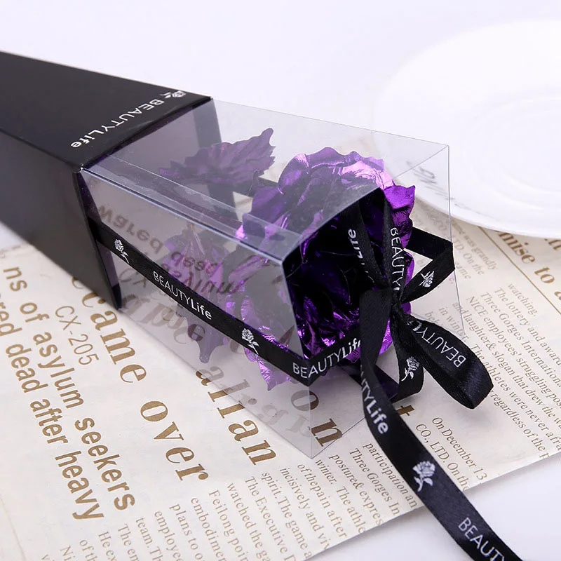 1 шт. популярные подарки на день Святого Валентина золотой цветок розы из фольги