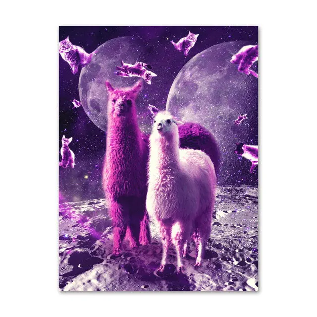 2 Surreal Cat Dog Llama ленивая пицца 5D алмазная вышивка diy Алмазная картина мозаика полностью круглое сверло декор для обеденной закусок - Цвет: 2