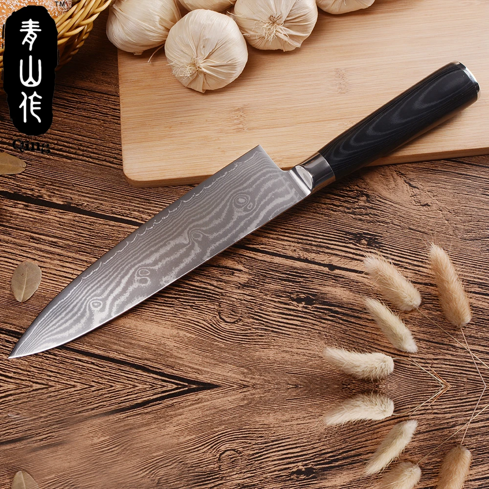 Японский дамасский нож QING 8 дюймов профессиональный шеф-повар для отеля