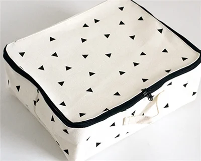 Black Triangle M ROSEHOME короткая льняная хлопковая Водонепроницаемая коробка для хранения с застежкой-молнией, косметичка для домашнего декора, дорожная сумка для уборки - Цвет: Black Triangle M