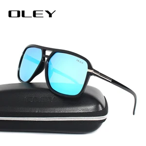 Мужские солнцезащитные очки OLEY, винтажные брендовые дизайнерские очки с поляризационными стеклами, большие затемненные очки
