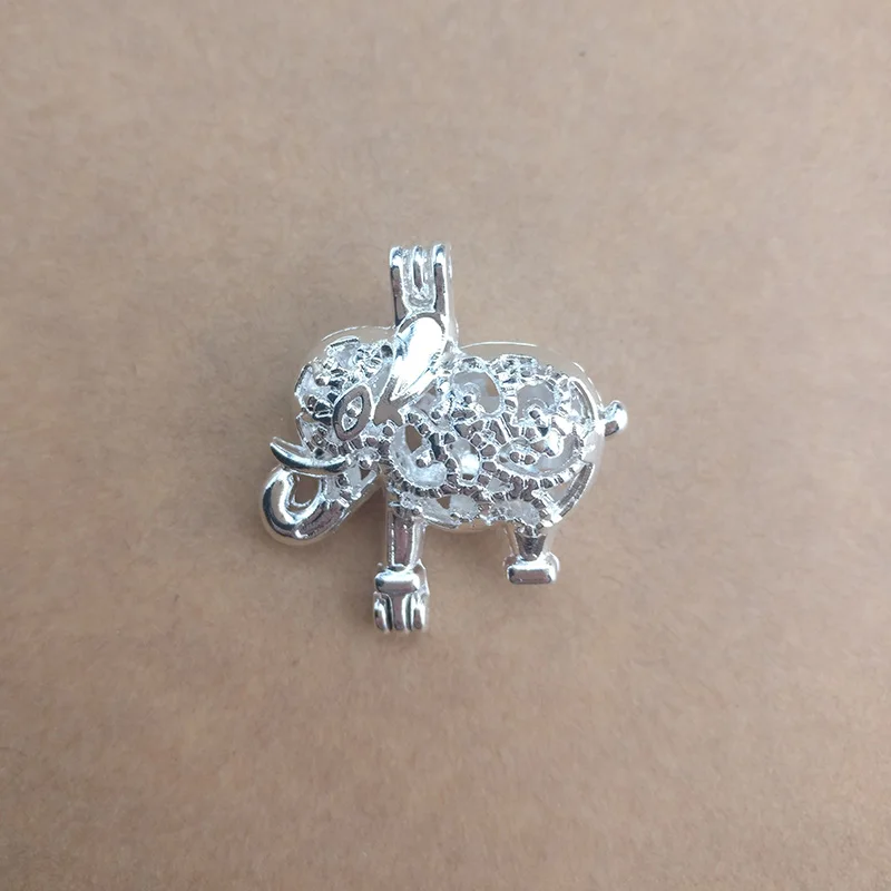 SHOWTRUE 2017 Новое прибытие Белый посеребренная Шарм Слон Медальон Hollow Кейдж Подвеска