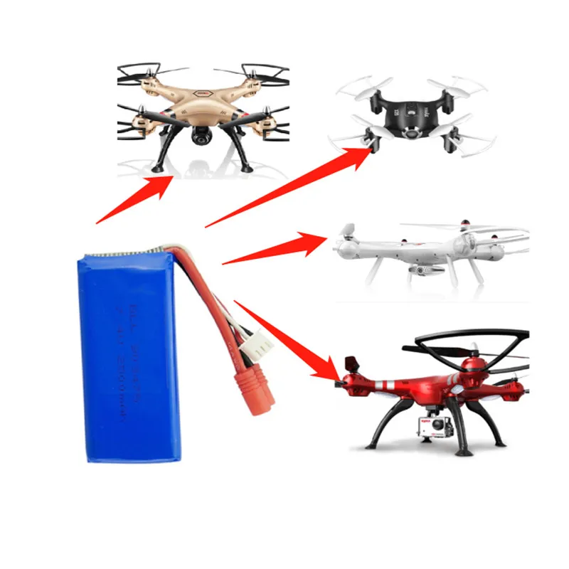 

Syma X8W X8C X8 7.4V 2500mAh Li-po 25C Battery and Charger 4CH 6-Axis Mini RC Drone Helicopter Parts