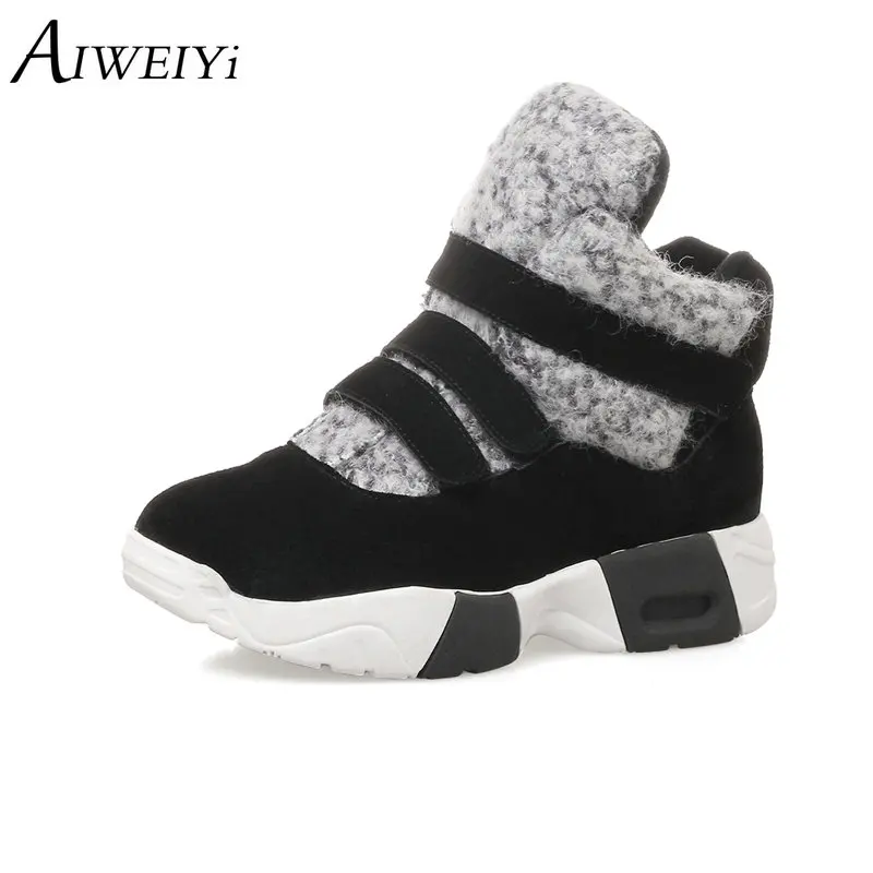AIWEIYi/Новинка Модные женские ботильоны из коровьей кожи с круглым носком на