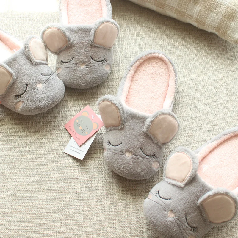 VANLED Мультфильм Прекрасный Серый Мышь Косплей Женщины Домашние Тапочки Весна/Autunm