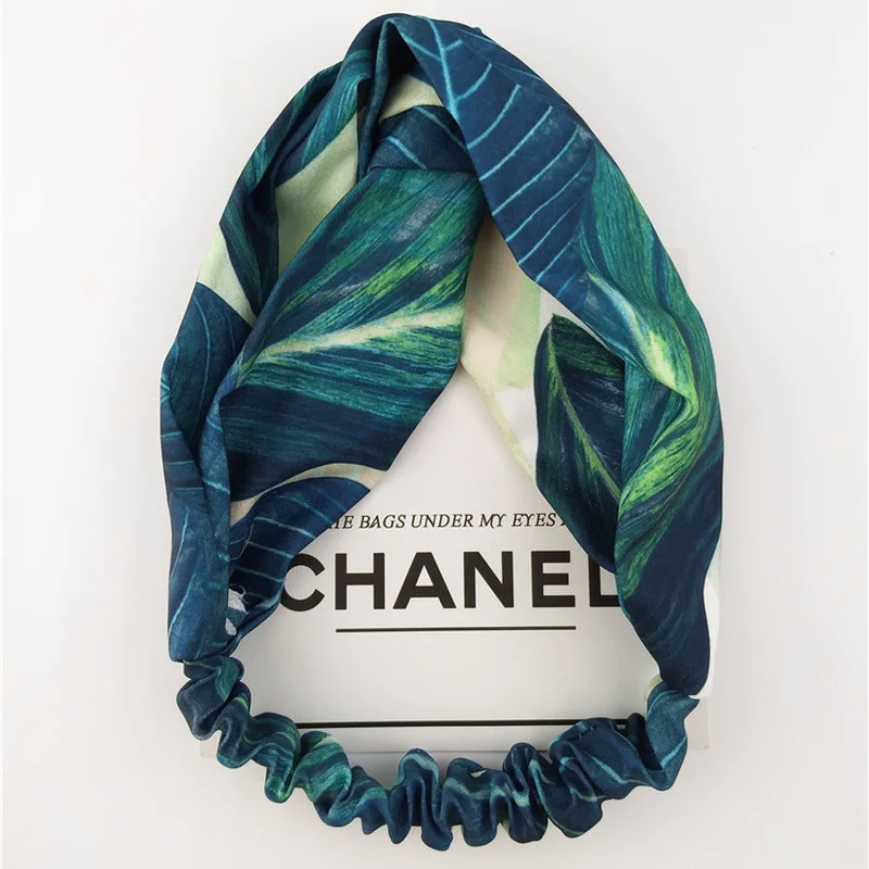 BUENOS Летние волосы в стиле бохо Опечатка Повязки на голову для женщин Ретро Крестовые узлы Турбан Бандажные банданы Аксессуары для волос.