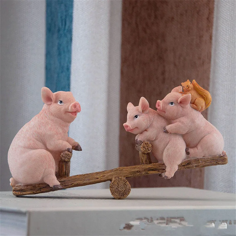 Украшение для дома фигурки свиньи Миниатюрные микро изделия из смолы аксессуары