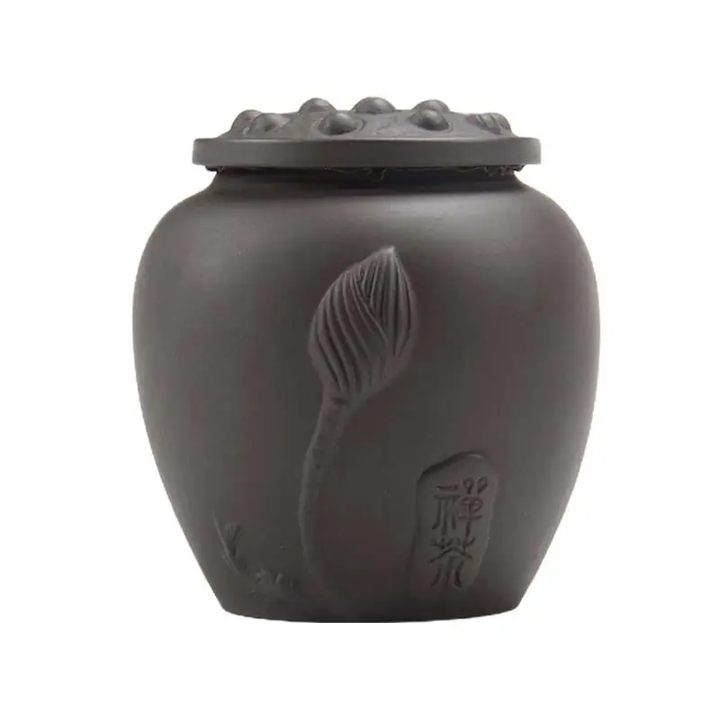 Tea storage tank Чайный набор из фиолетового песка, керамический чайник кунг-фу, емкость для хранения чая, ручной работы, чайный горшок из фиолетового песка, чайная чашка gaiwan Tureen, чайная церемония - Цвет: Tea storage tank
